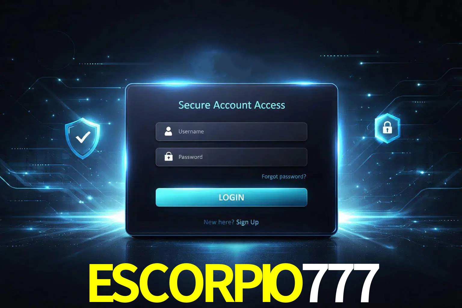 Pantalla de inicio de sesión de cuenta ESCORPIO777 para usuarios en México